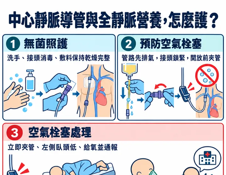 中心靜脈導管與全靜脈營養圖解預覽