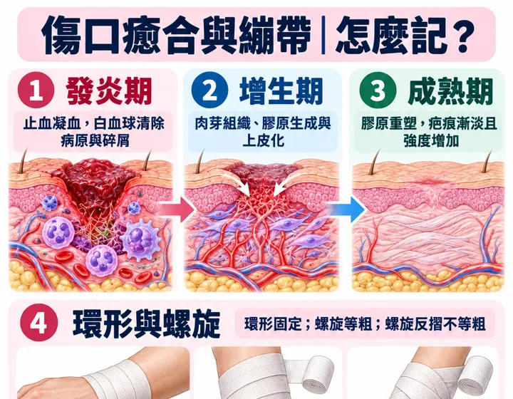 傷口癒合與繃帶圖解預覽