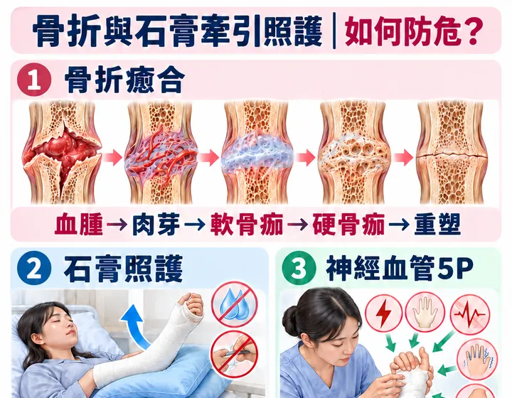 骨折與石膏牽引照護圖解預覽